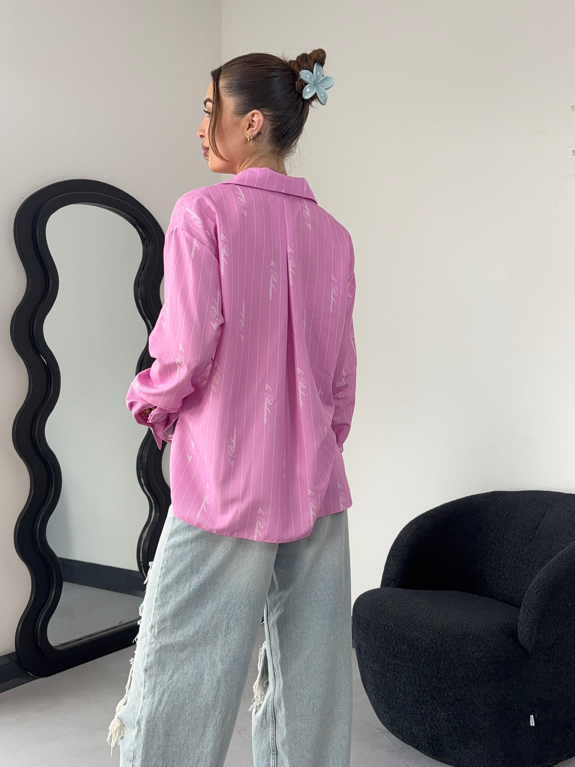 Koszula Damska Model Maddie Pink Paski