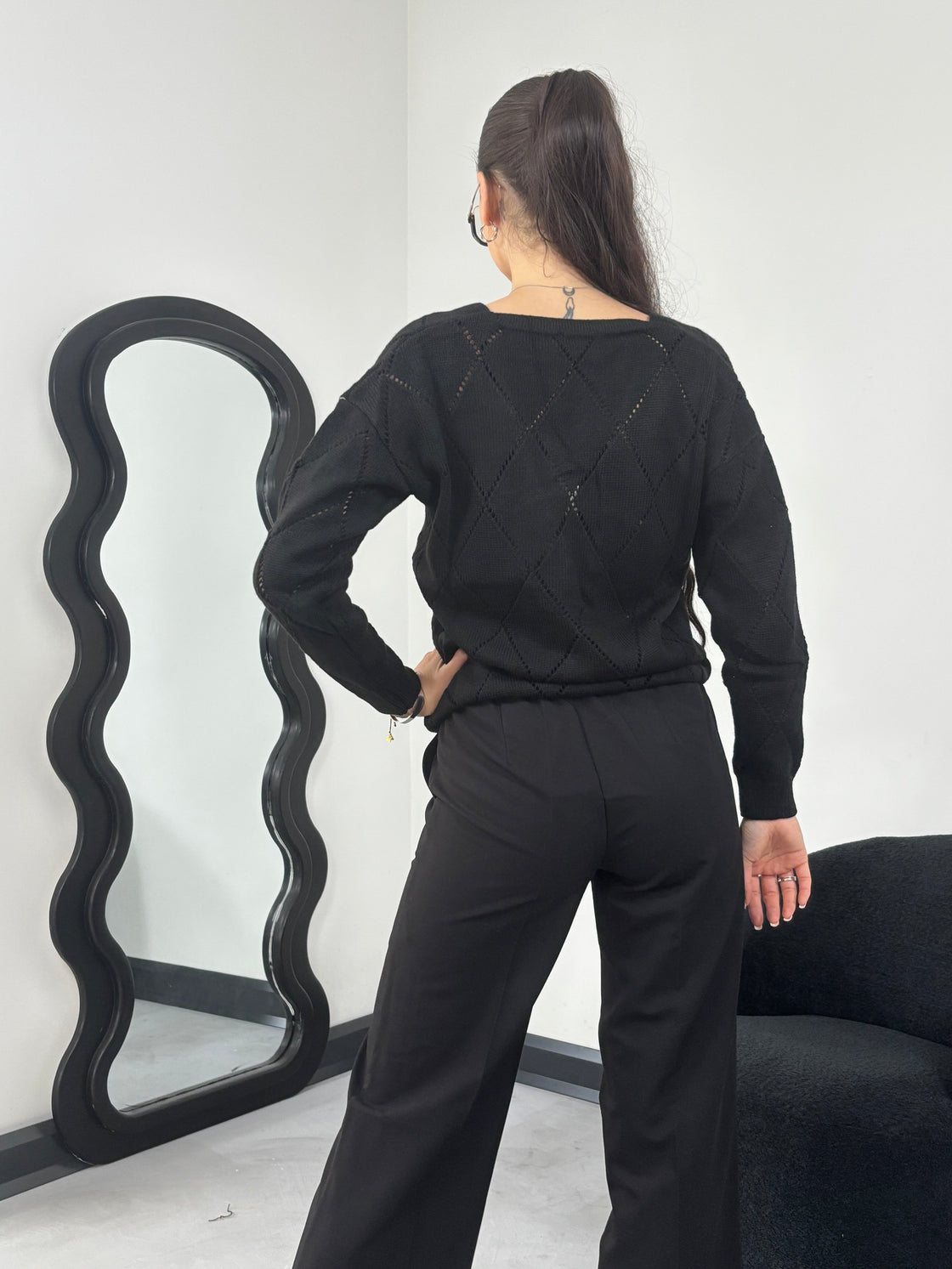 Sweter Damski Model LC-SW-A10-1.23X Black -