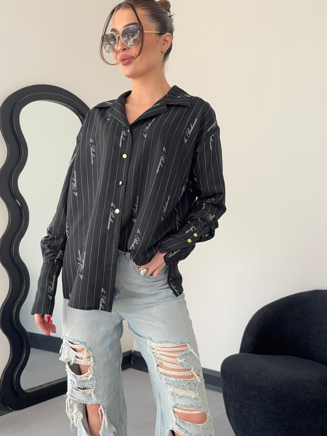 Koszula Damska Model Maddie 209155537 Black Paski -
