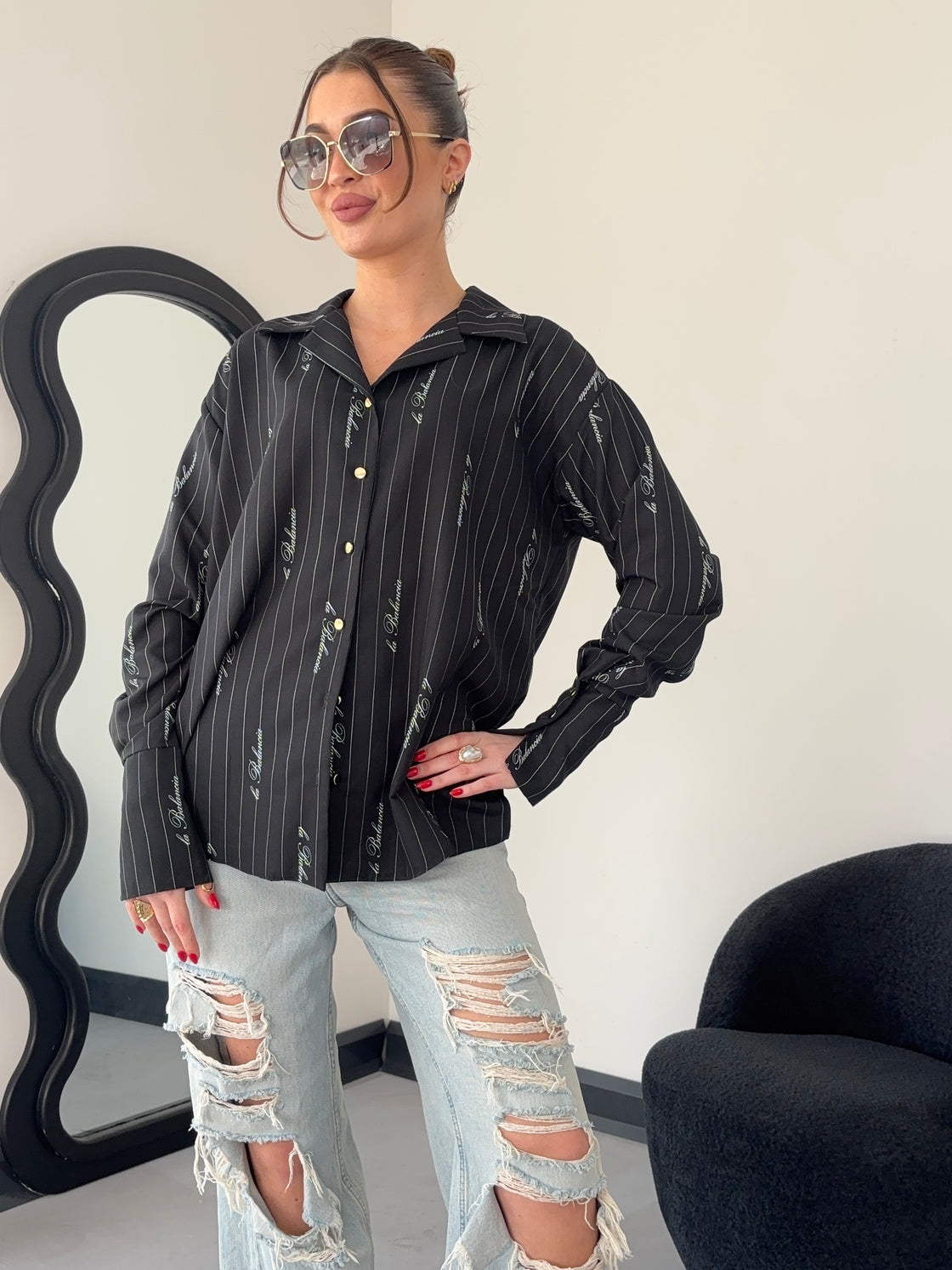 Koszula Damska Model Maddie 209155537 Black Paski -