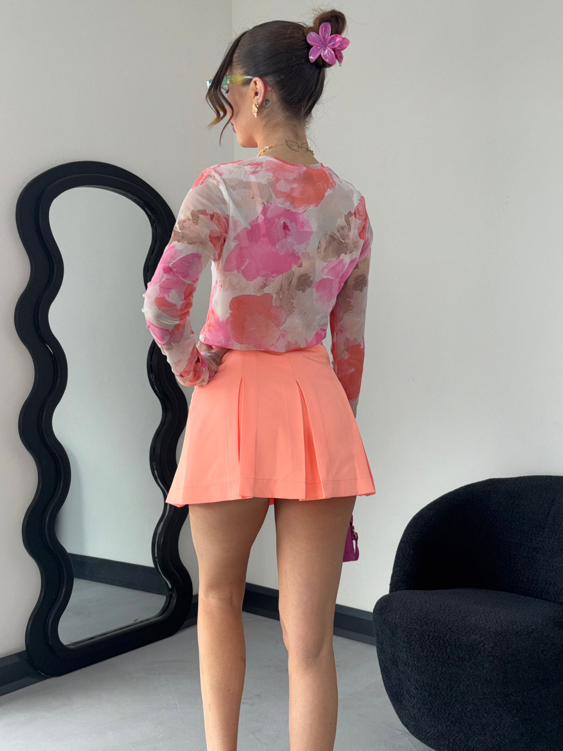 Bluzka Model Blake Watercolor/Flowers/Orange/Pink