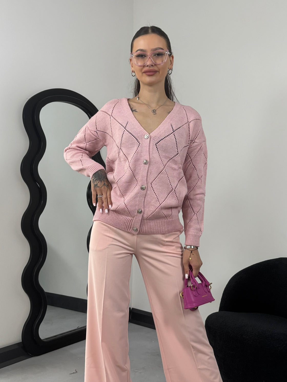 Sweter Damski Model LC-SW-A10-1.23X Light Pink -